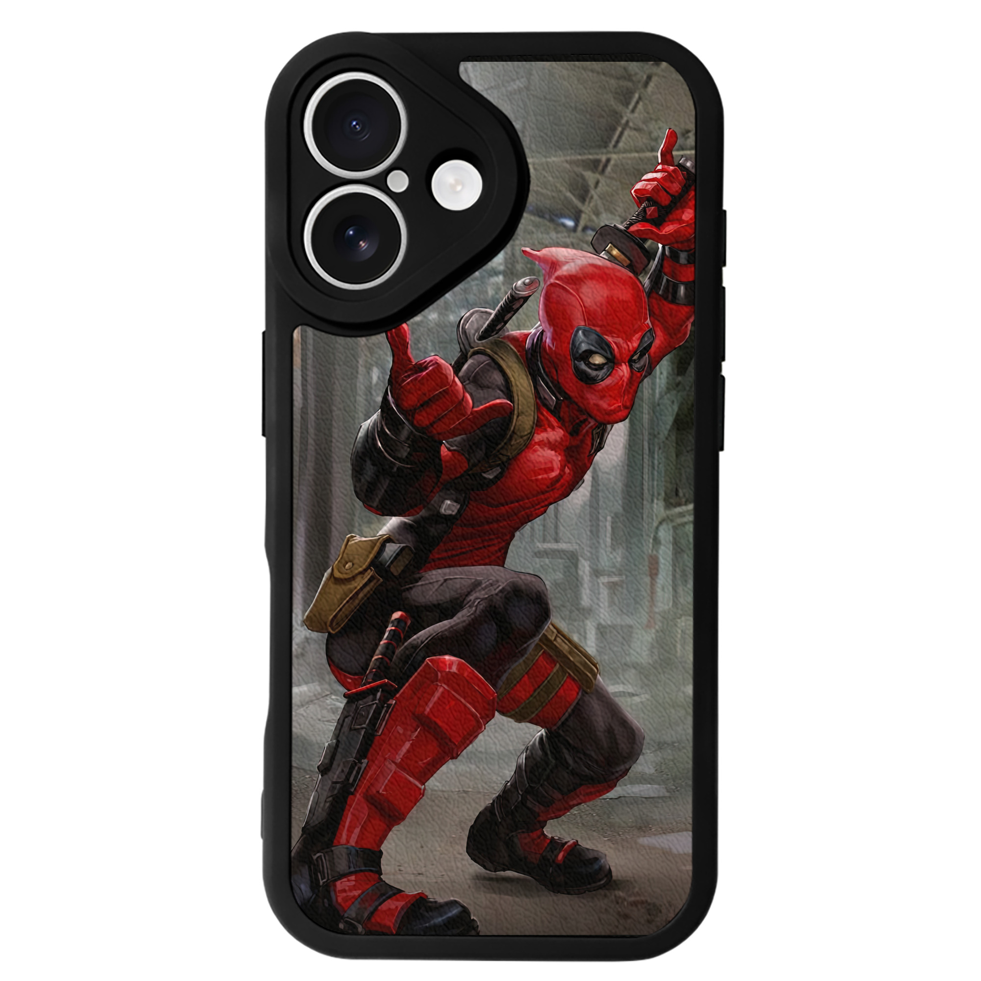 （画像用） Deadpool デッドプール 【iPhone 16シリーズ対応】シリコンスマホケース（レザー調） 材質：シリコン